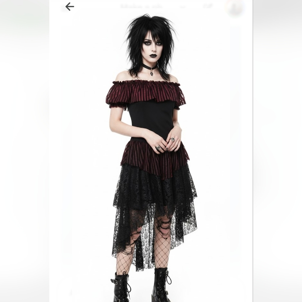 Spirit Dress Lace Velvet Goth Whimsigoth Dark Fairy Retro Punk XL